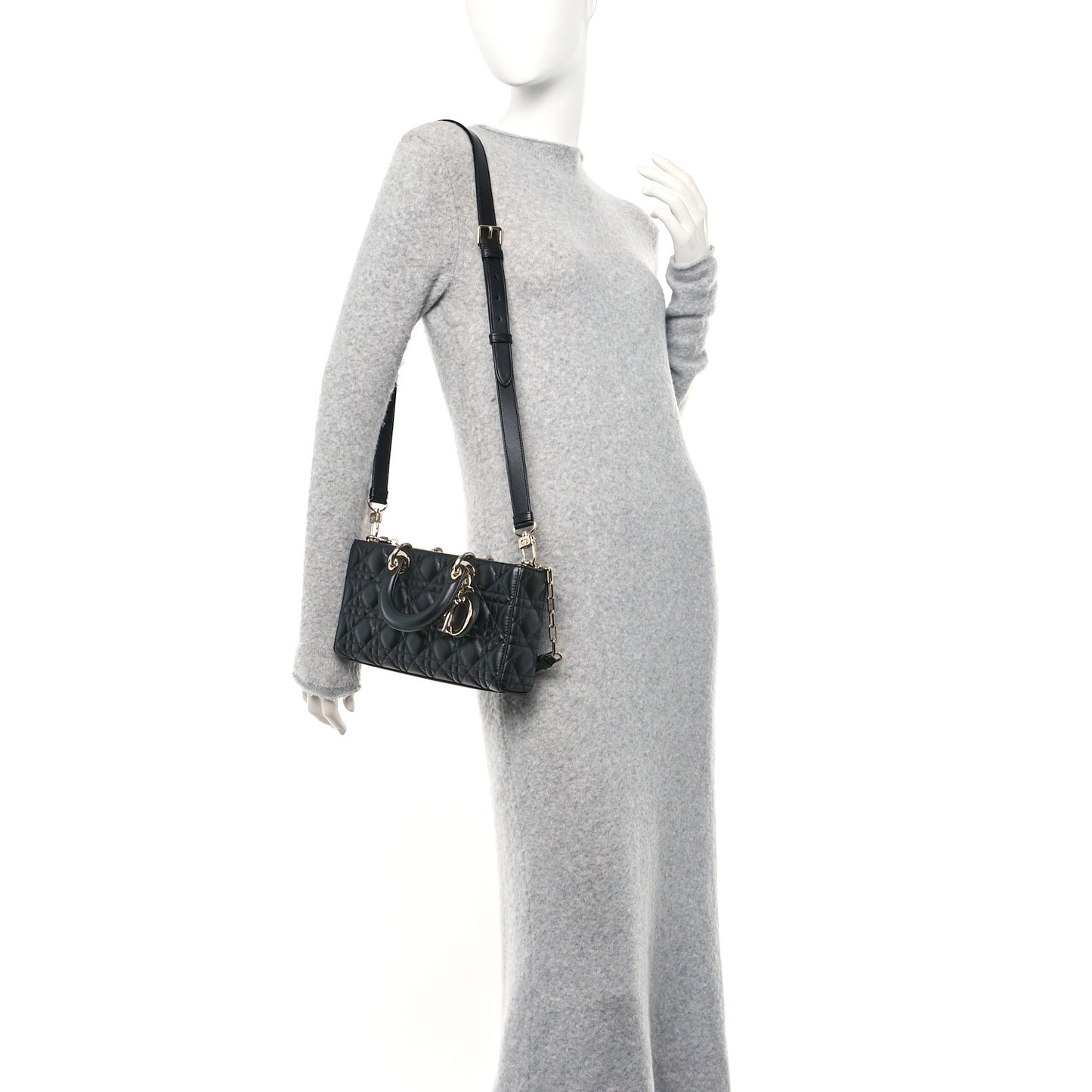 Lambskin Cannage Medium Lady D-Joy Black