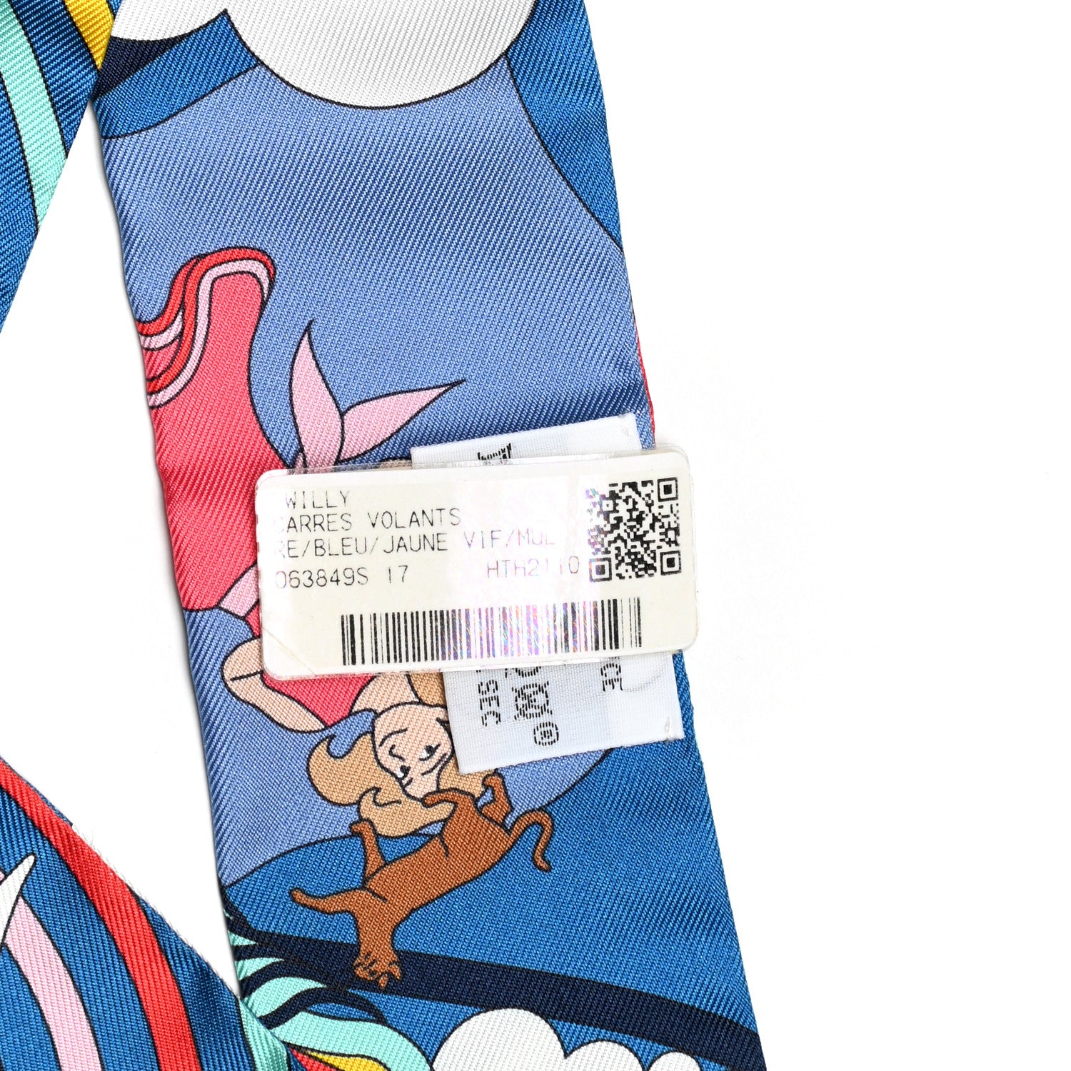 Hermes Silk Carres Volants Twilly Bleu Jaune Vif Multicolor 4 of 4