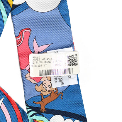 Hermes Silk Carres Volants Twilly Bleu Jaune Vif Multicolor 4 of 4
