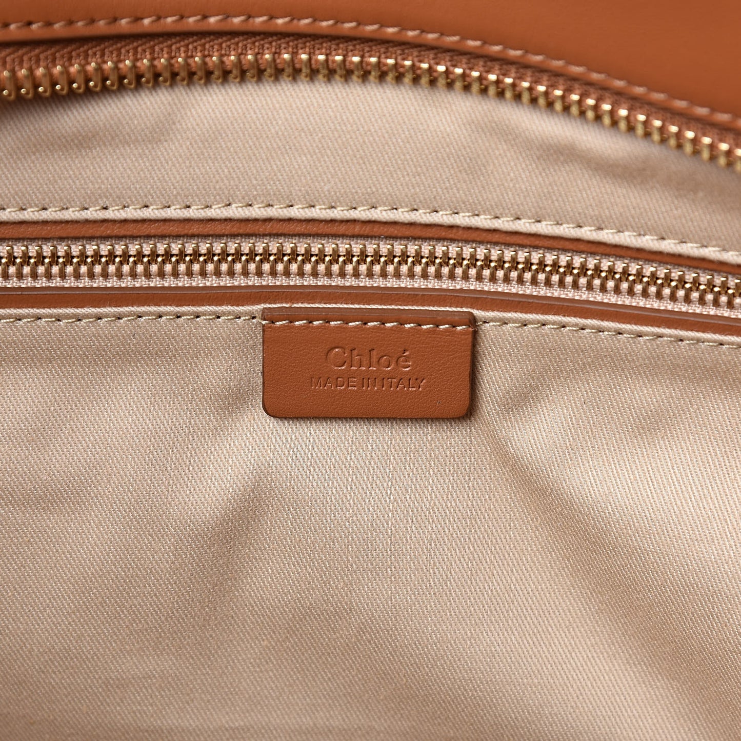 Smooth Calfskin Little Horses Embroidered Tao Zipped Tote Caramel