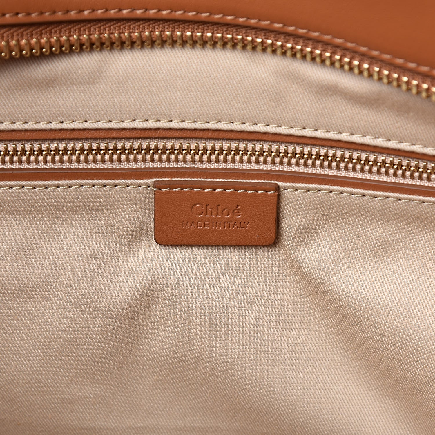 Chloe Smooth Calfskin Little Horses Embroidered Tao Zipped Tote Caramel 6 of 10