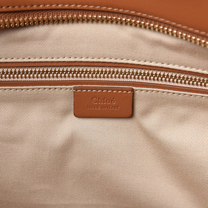 Chloe Smooth Calfskin Little Horses Embroidered Tao Zipped Tote Caramel 6 of 10