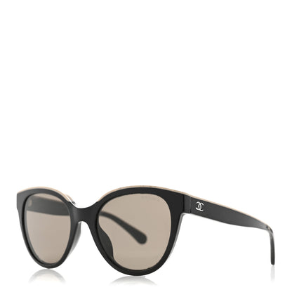 Chanel Acetate CC Butterfly Sunglasses 5414-A Black Beige 1 of 10