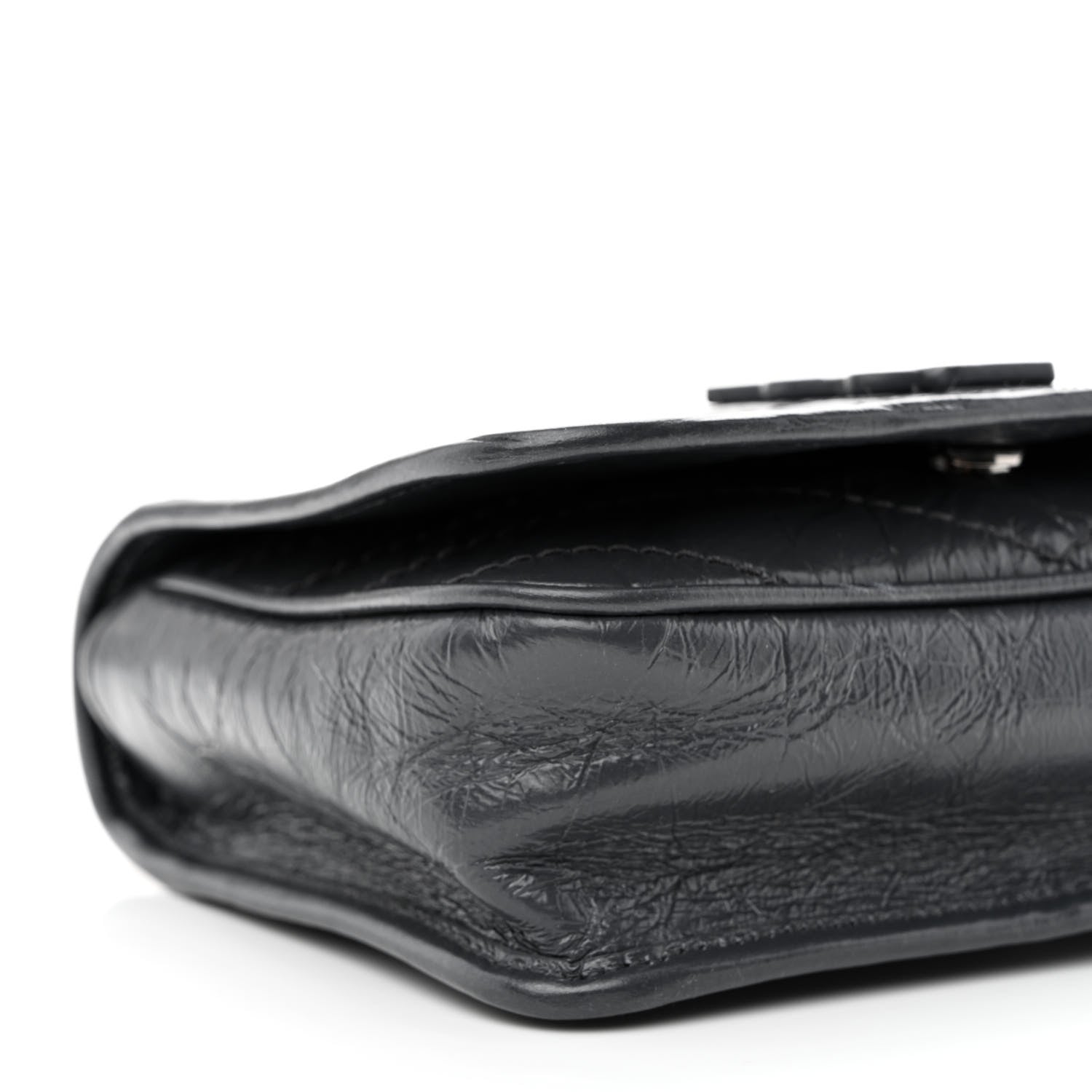 Saint Laurent Crinkled Calfskin Matelasse Monogram Niki Chain Wallet Storm 9 of 10