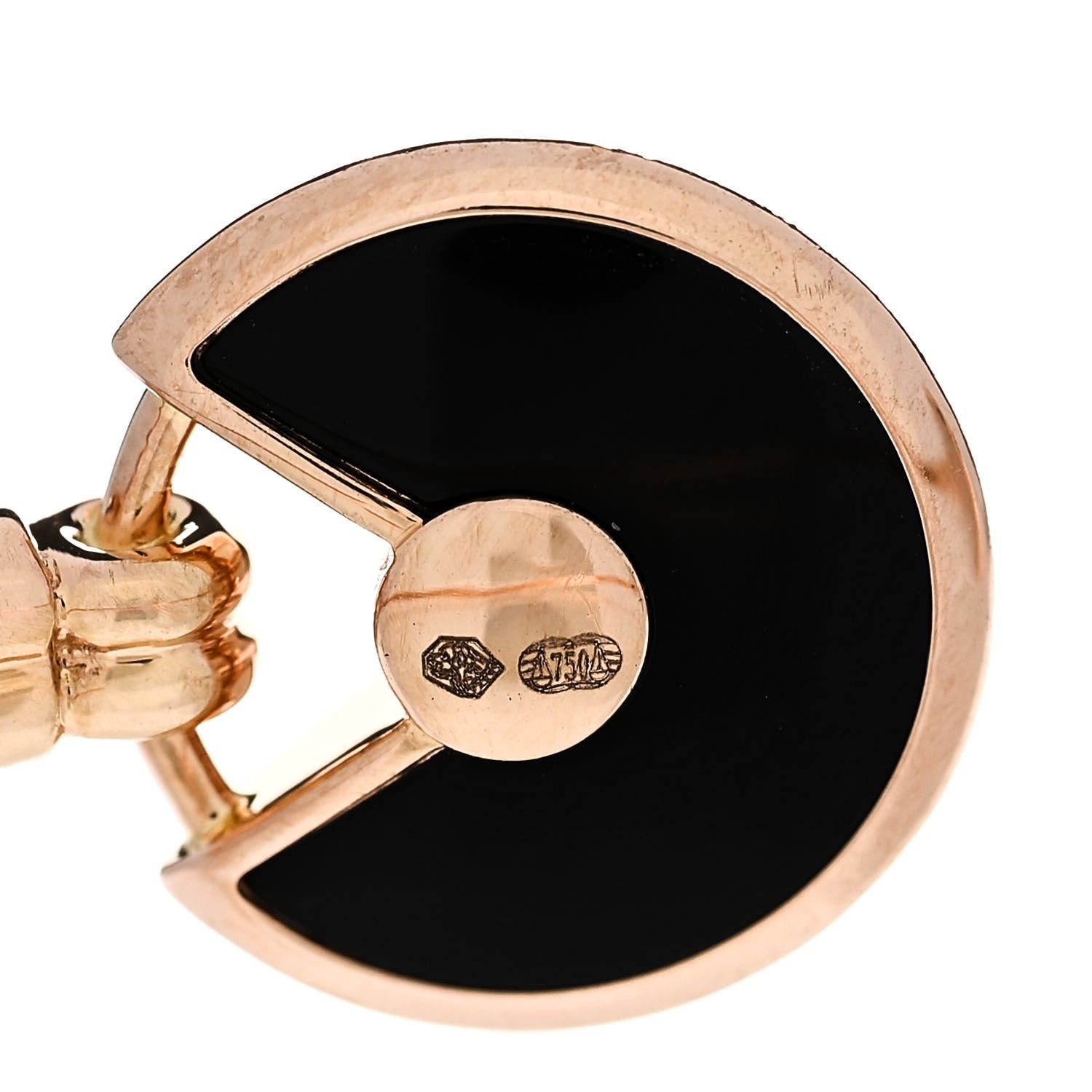 Cartier 18K Pink Gold Diamond Black Onyx Mother of Pearl Amulette de Cartier Cuff Bracelet 4 of 5