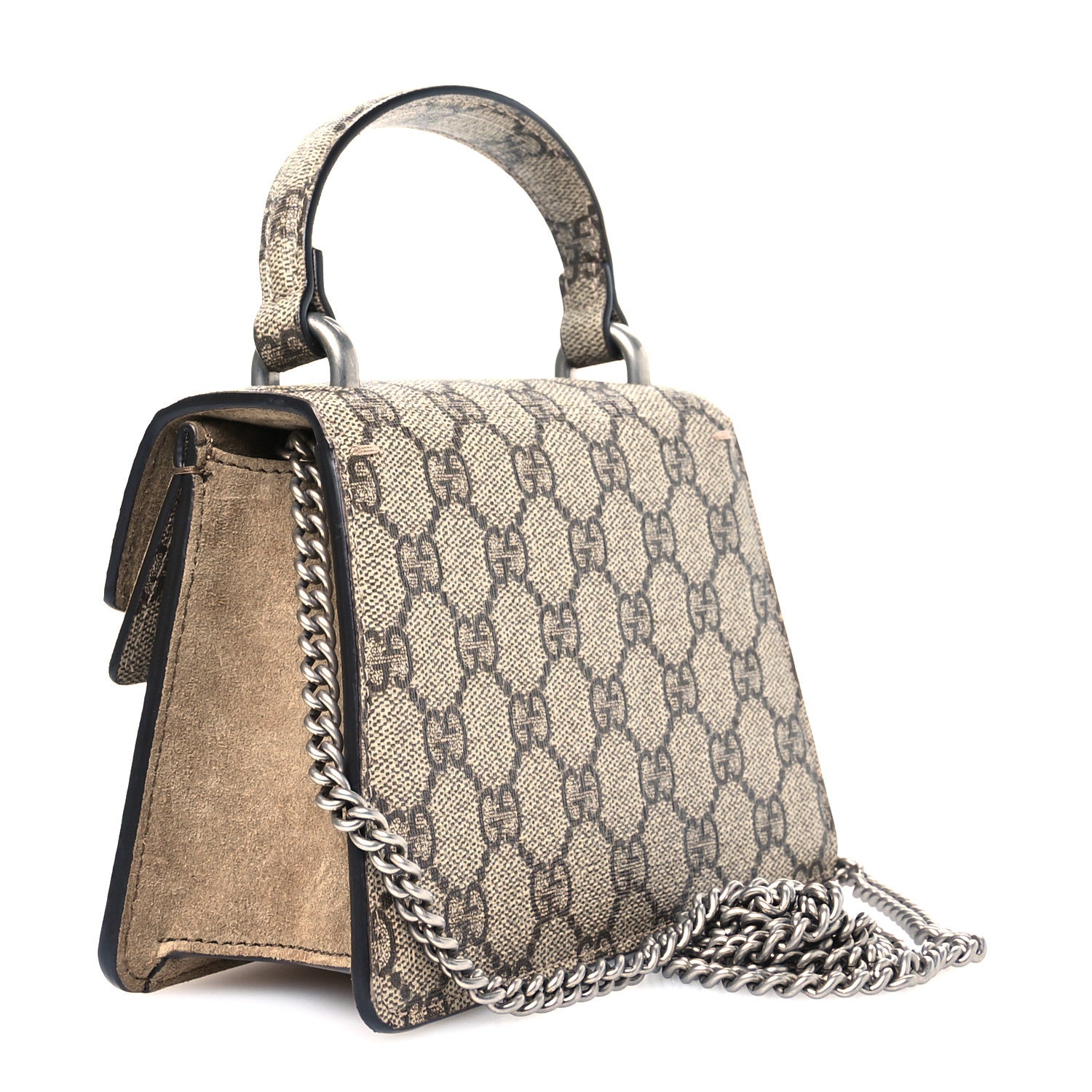 Gucci GG Supreme Monogram Mini Dionysus Top Handle Bag Beige Ebony Taupe 3 of 10