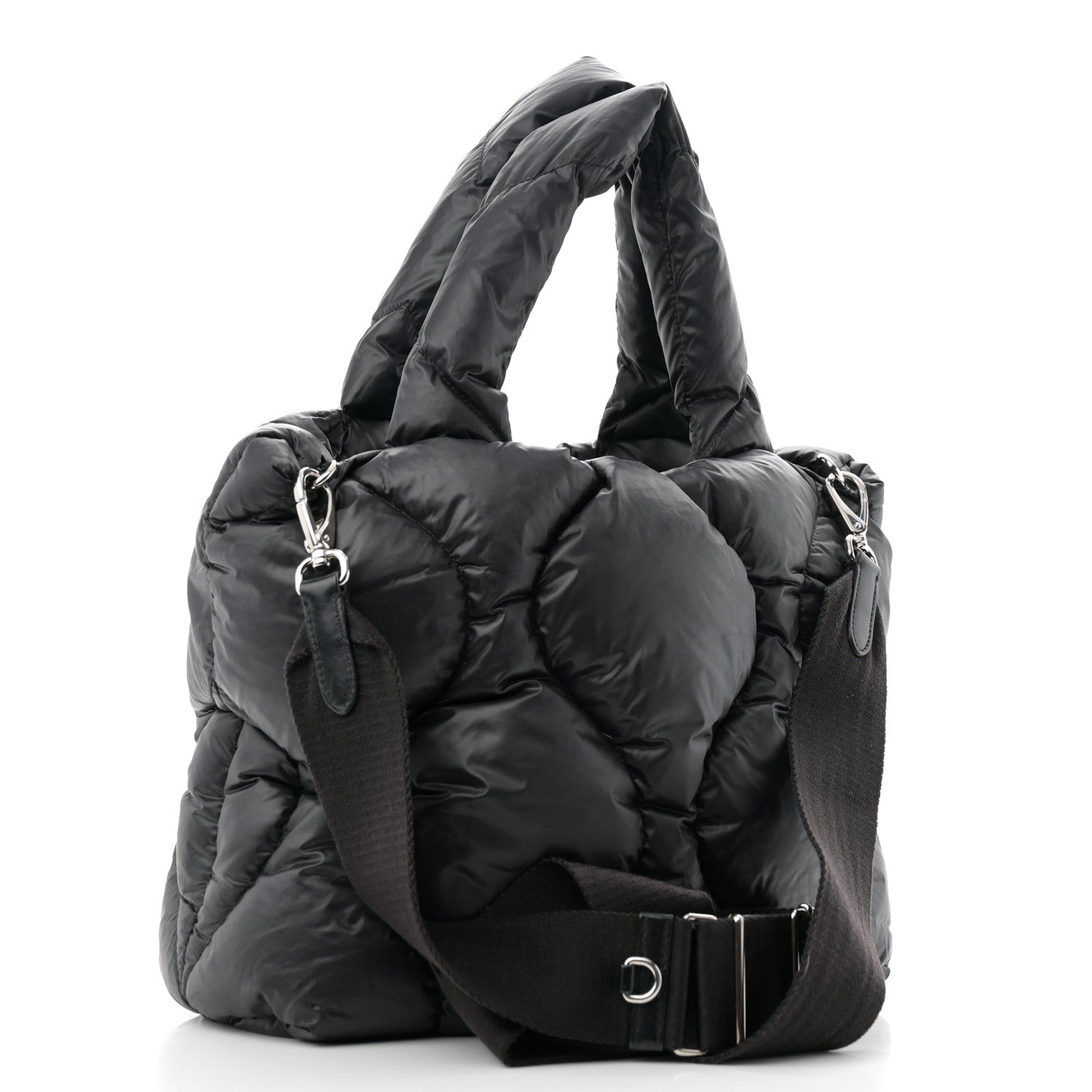 Miu Miu Padded Nylon Quilted Tote Black 3 of 12