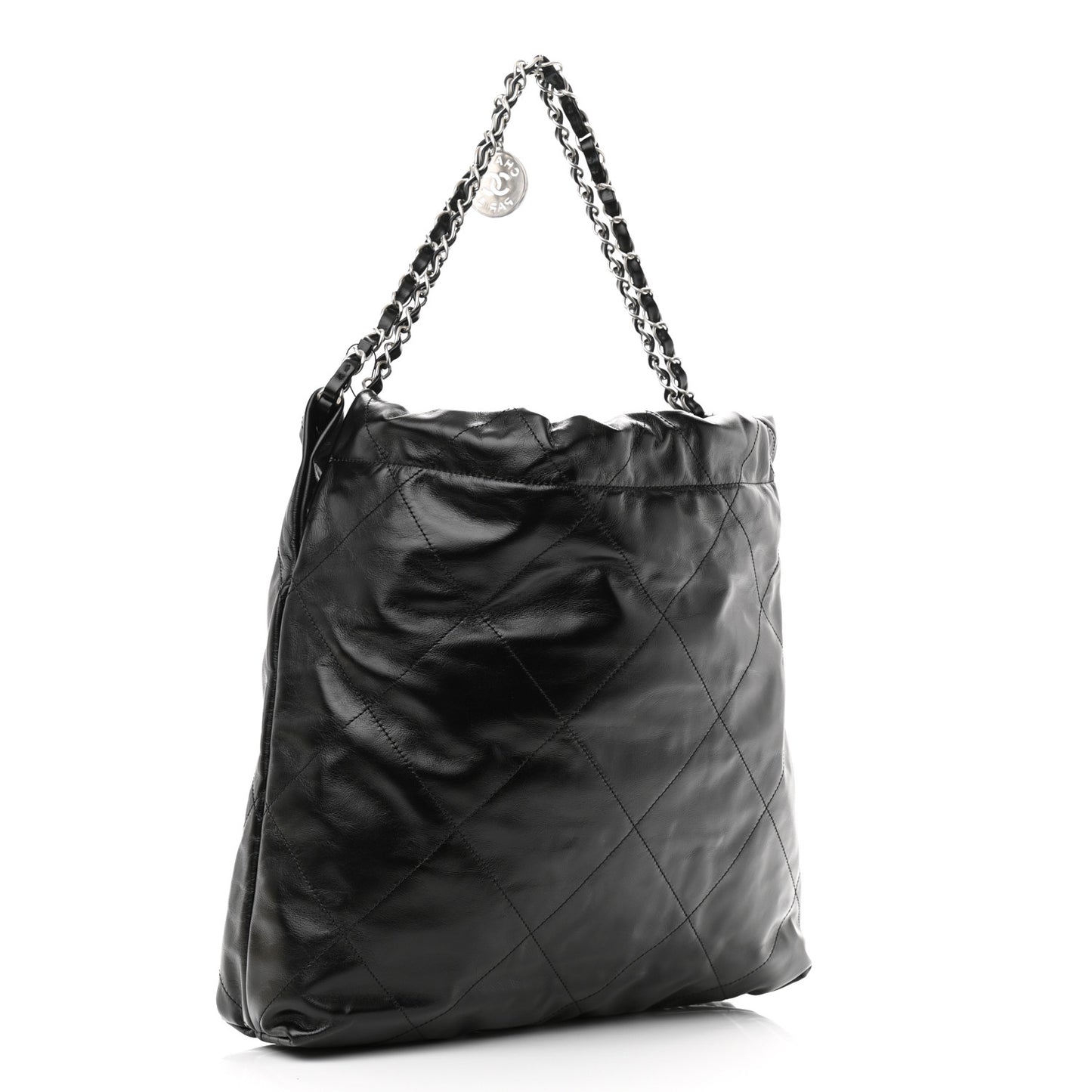 Shiny Calfskin Quilted Chanel 22 Black