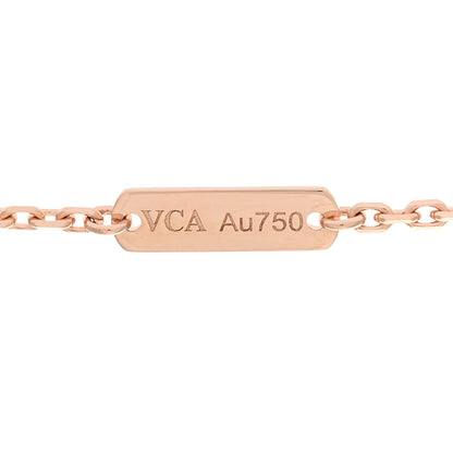 Van Cleef & Arpels 18K Rose Gold Diamond Silver Obsidian Vintage Alhambra Pendant Necklace 5 of 6
