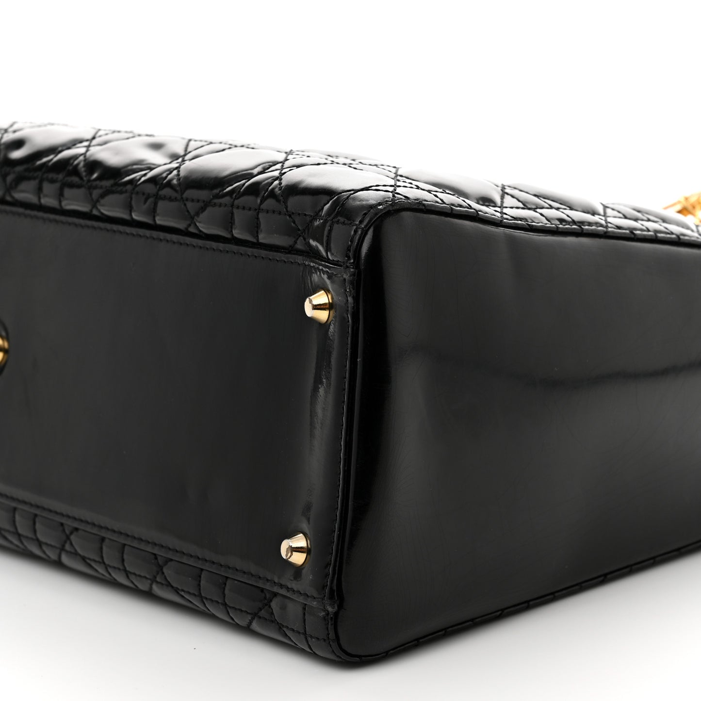 Patent Cannage Large Lady Dior Black