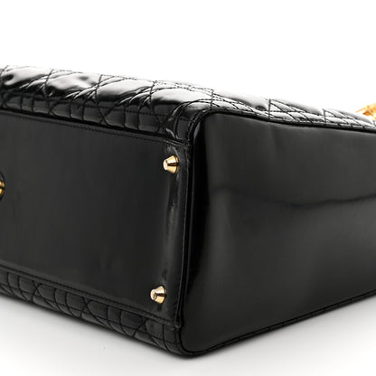 Christian Dior Patent Cannage Large Lady Dior Black 6 of 9