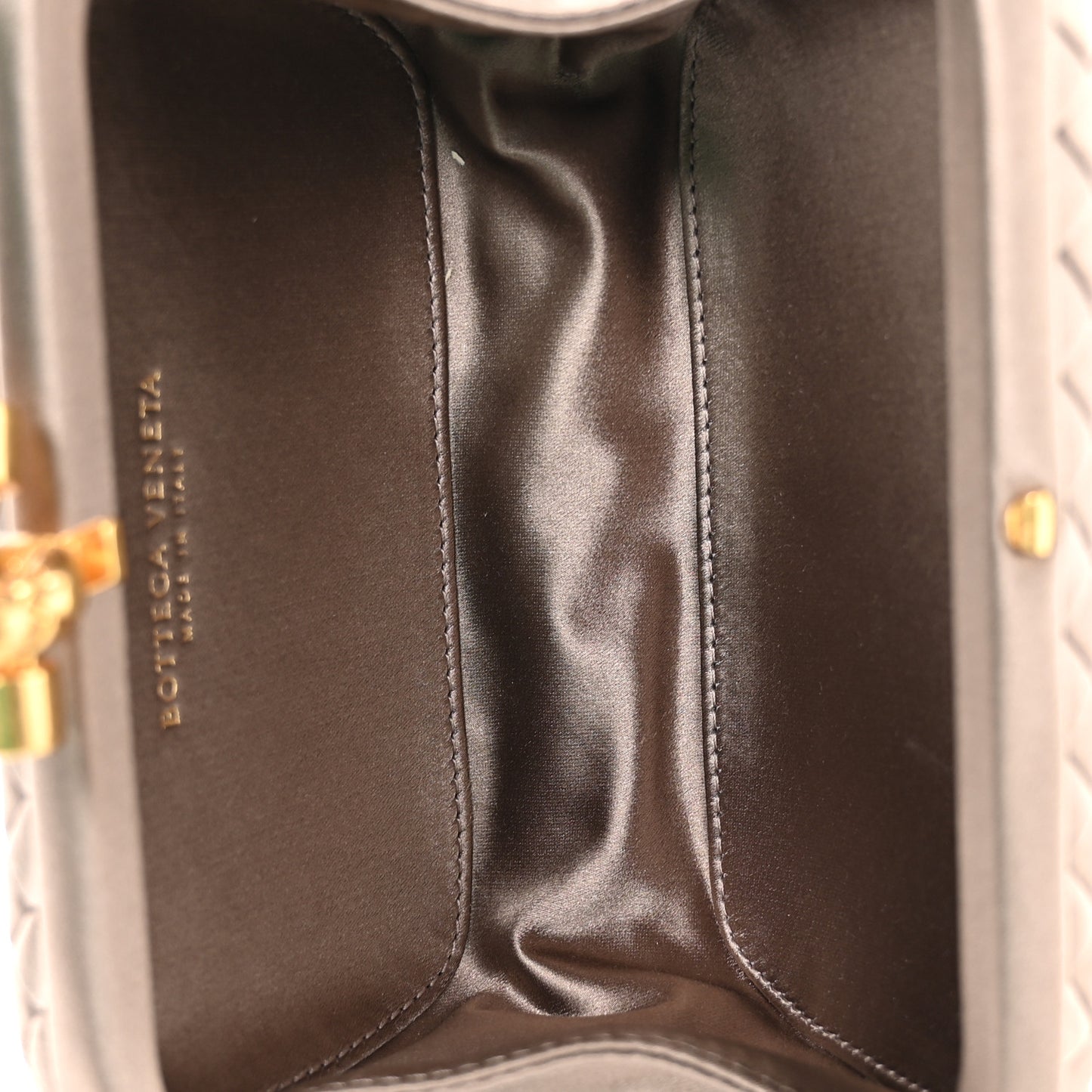 Satin Intreccio Impero Knot Clutch  Limestone