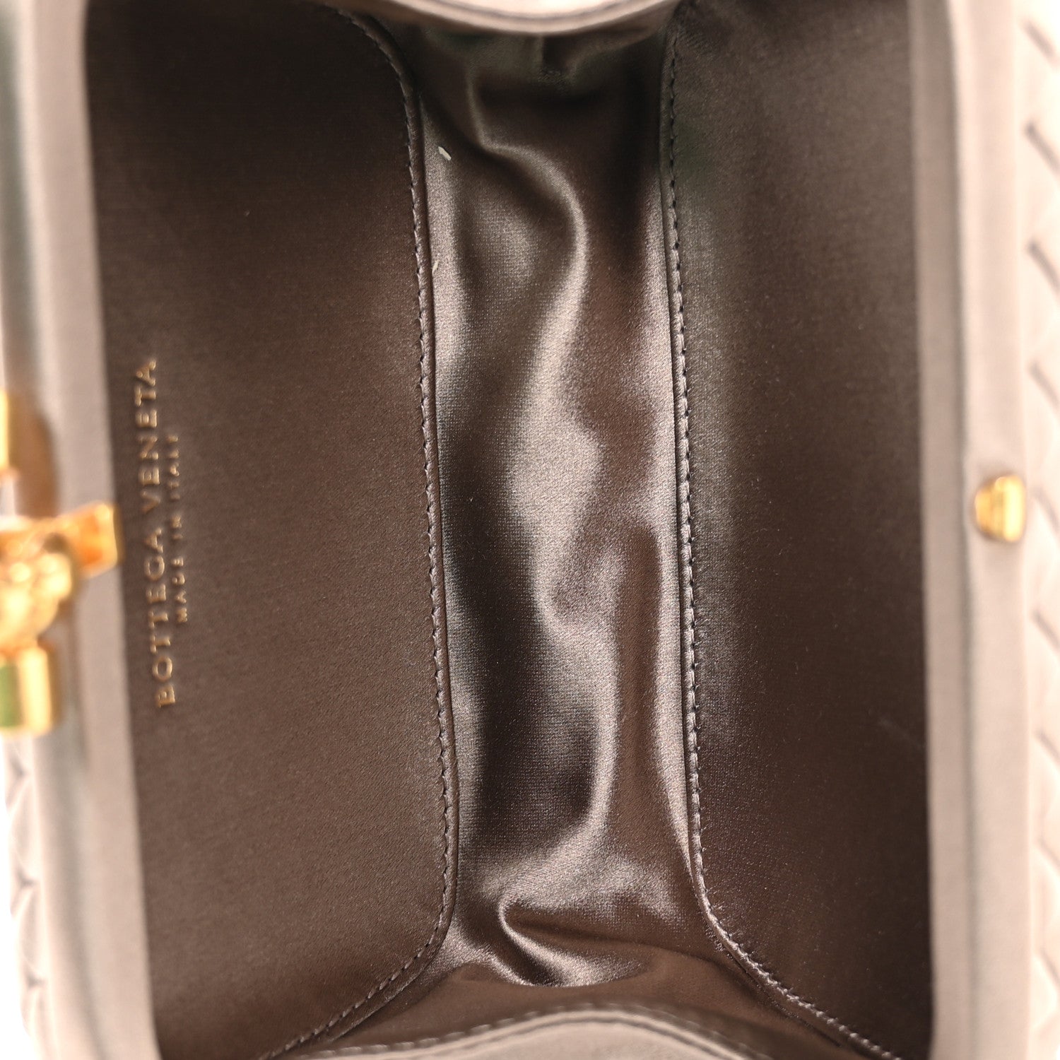 Bottega Veneta Satin Intreccio Impero Knot Clutch  Limestone 5 of 9