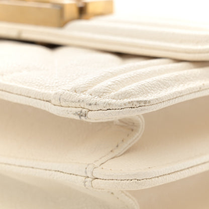 Chanel Caviar Quilted North South Boy Flap White 12 of 14