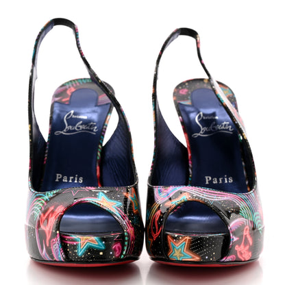 Christian Louboutin Patent Starlight Hot Chick Slingback Alta 120 Pumps 37.5 Multicolor 2 of 12