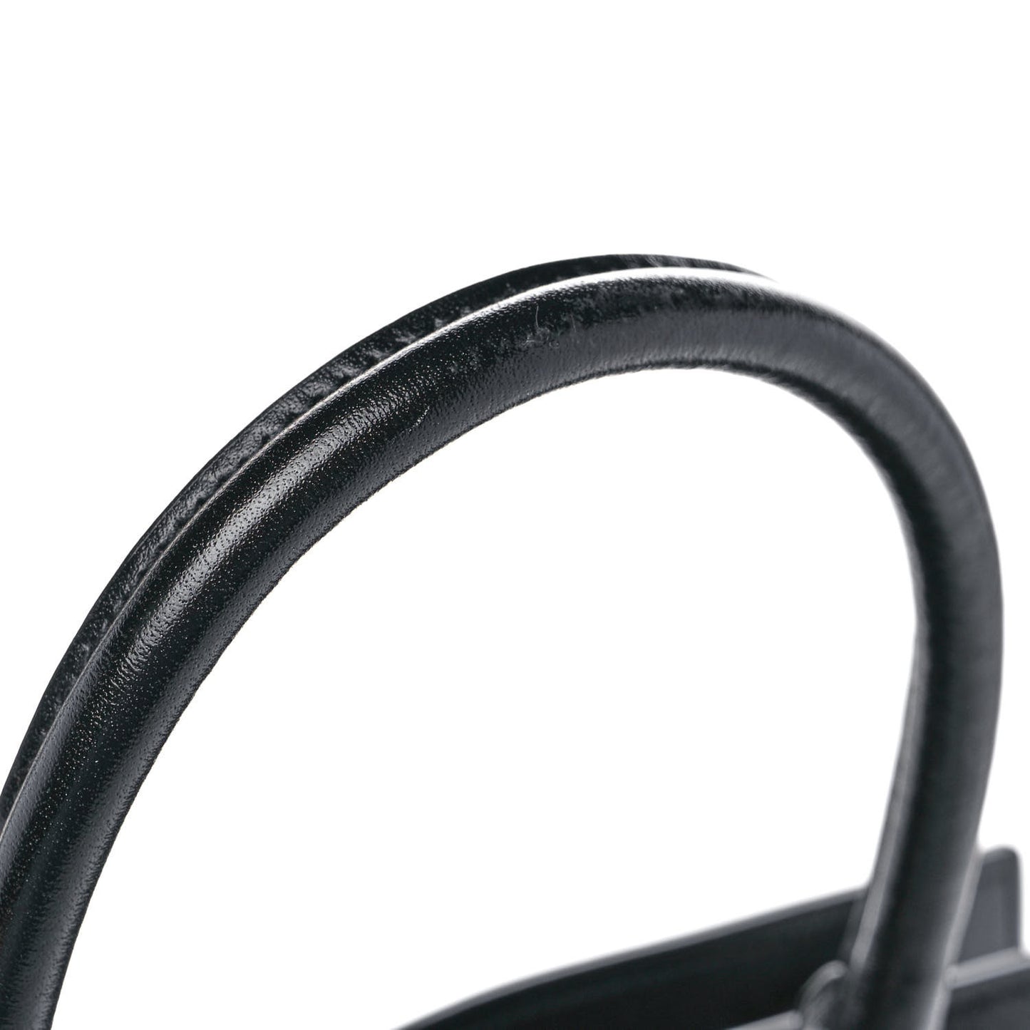 Raffia Shiny Calfskin Medium Uptown Tote Black