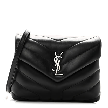 Saint Laurent Calfskin Y Quilted Monogram Toy Loulou Crossbody Bag Black 1 of 11