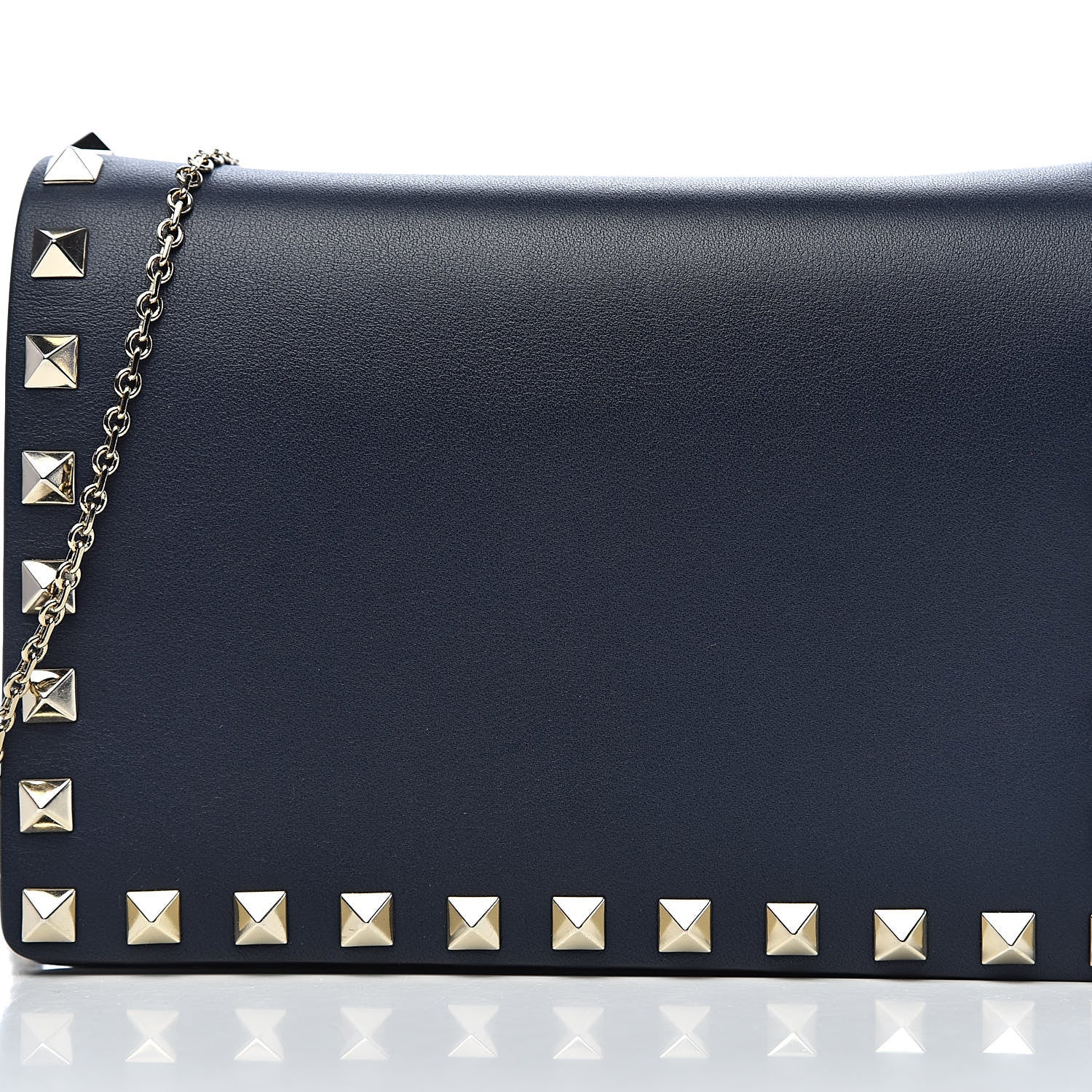 Valentino Garavani Calfskin Rockstud Wallet on Chain Marine 11 of 11