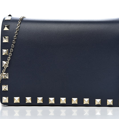 Valentino Garavani Calfskin Rockstud Wallet on Chain Marine 11 of 11