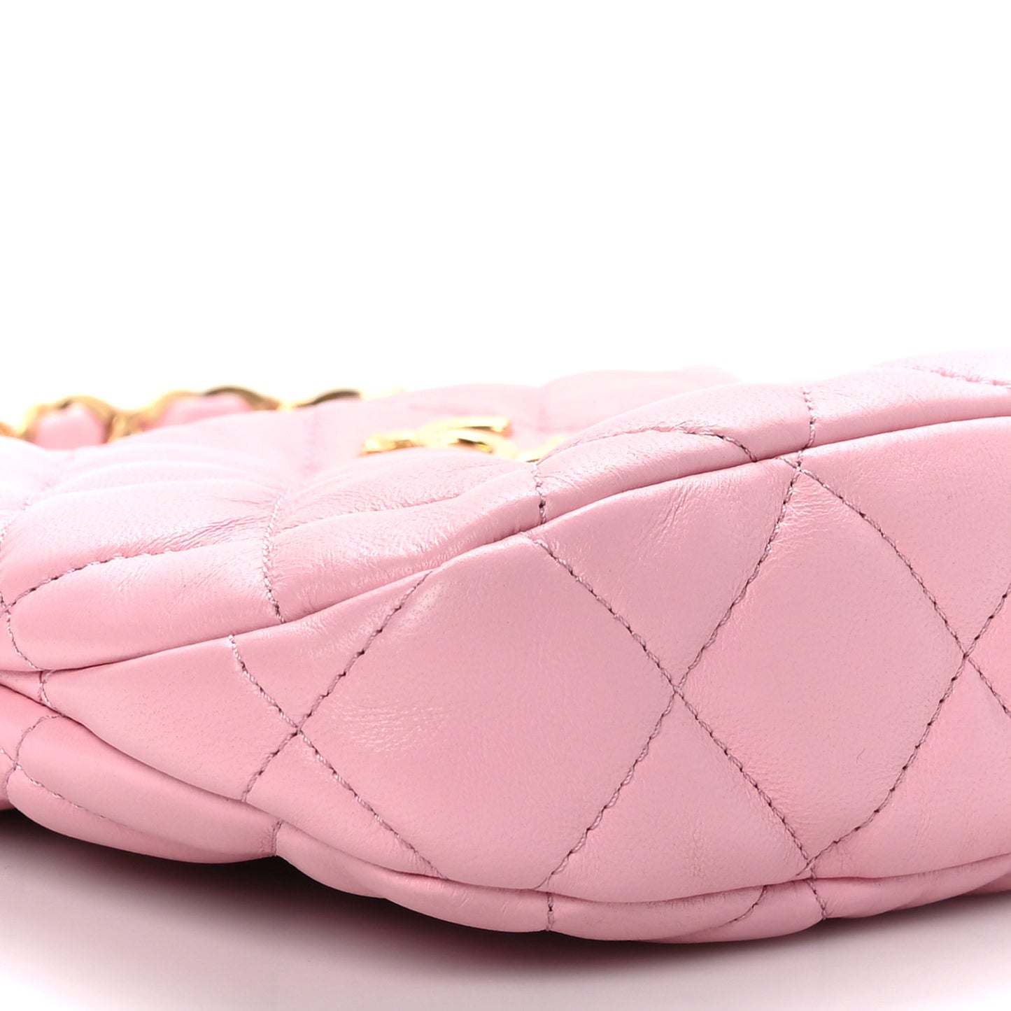 Lambskin Quilted CC Links Hobo Light Pink