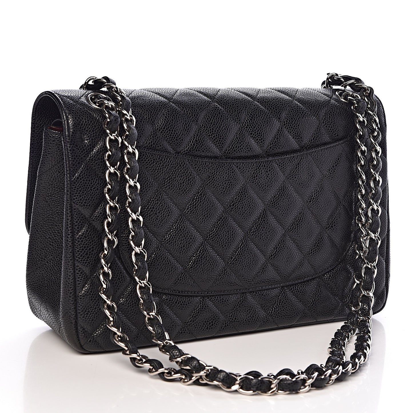 Caviar Quilted Jumbo Double Flap Black