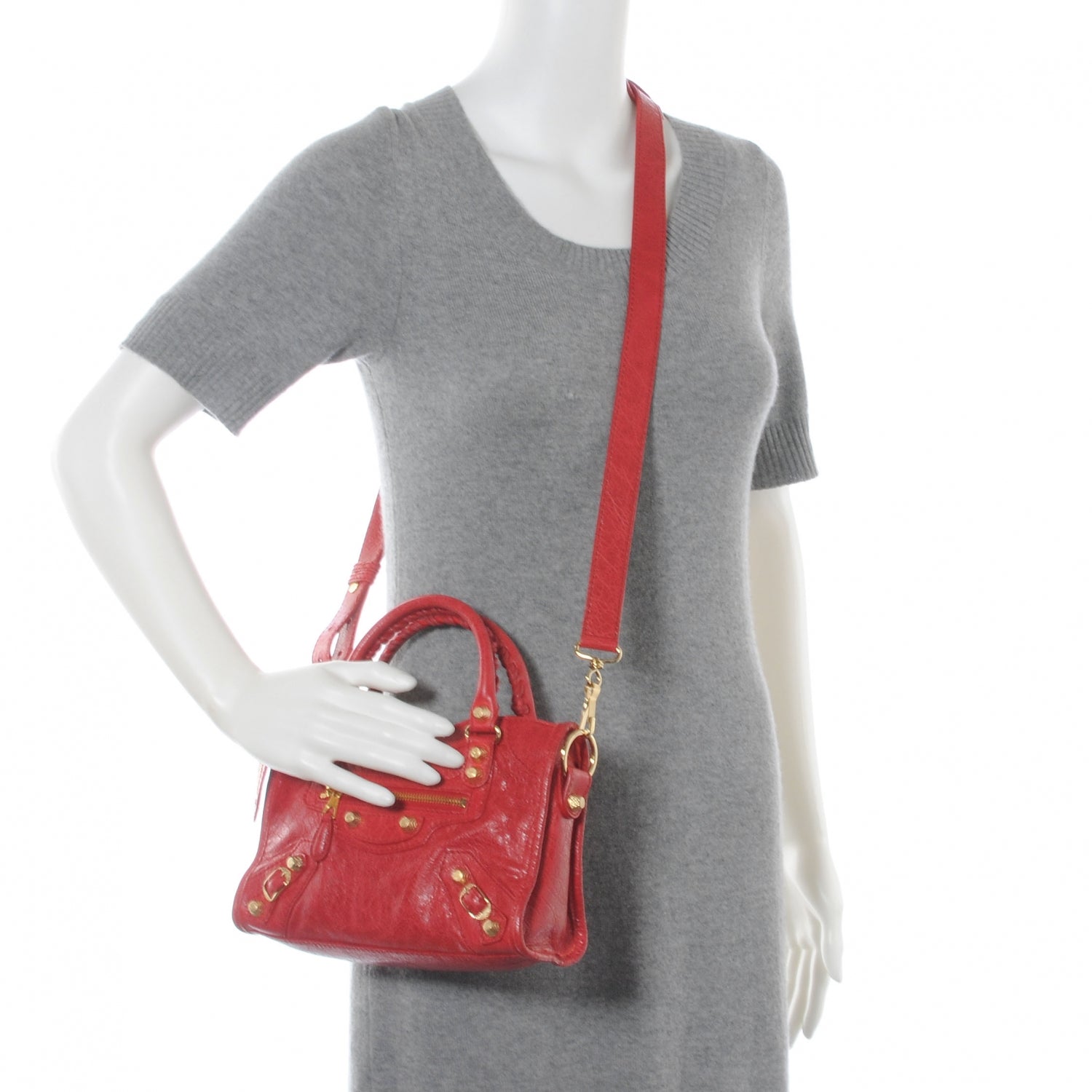 Balenciaga Agneau Giant 12 Gold Hardware Mini City Rouge Cardinal 2 of 7