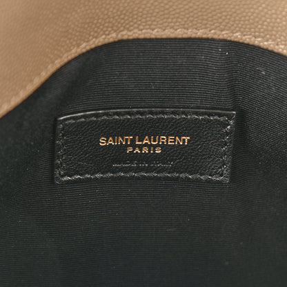 Saint Laurent Grain De Poudre Uptown Pouch Dark Beige 6 of 6