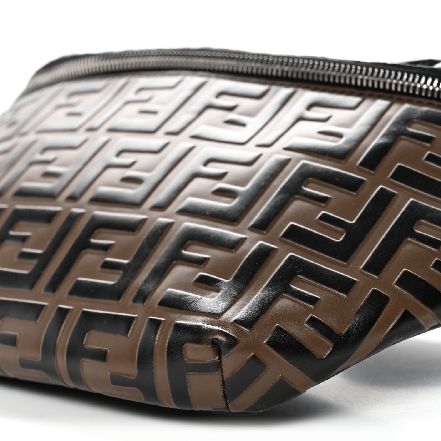 Fendi Vitello Century Bi-Color FF 1974 Embossed Belt Bag Maya Black 10 of 10