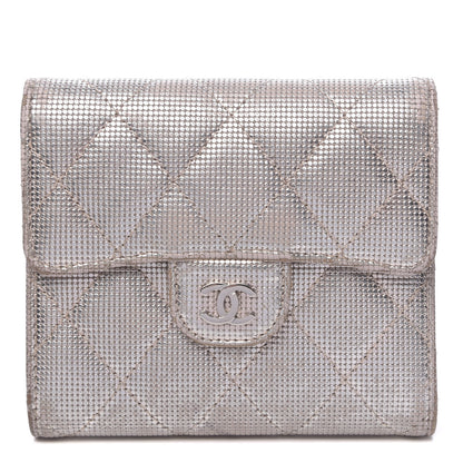 Chanel Metallic Calfskin Pixel Effect Quilted Compact Flap Wallet Gold 1 of 16