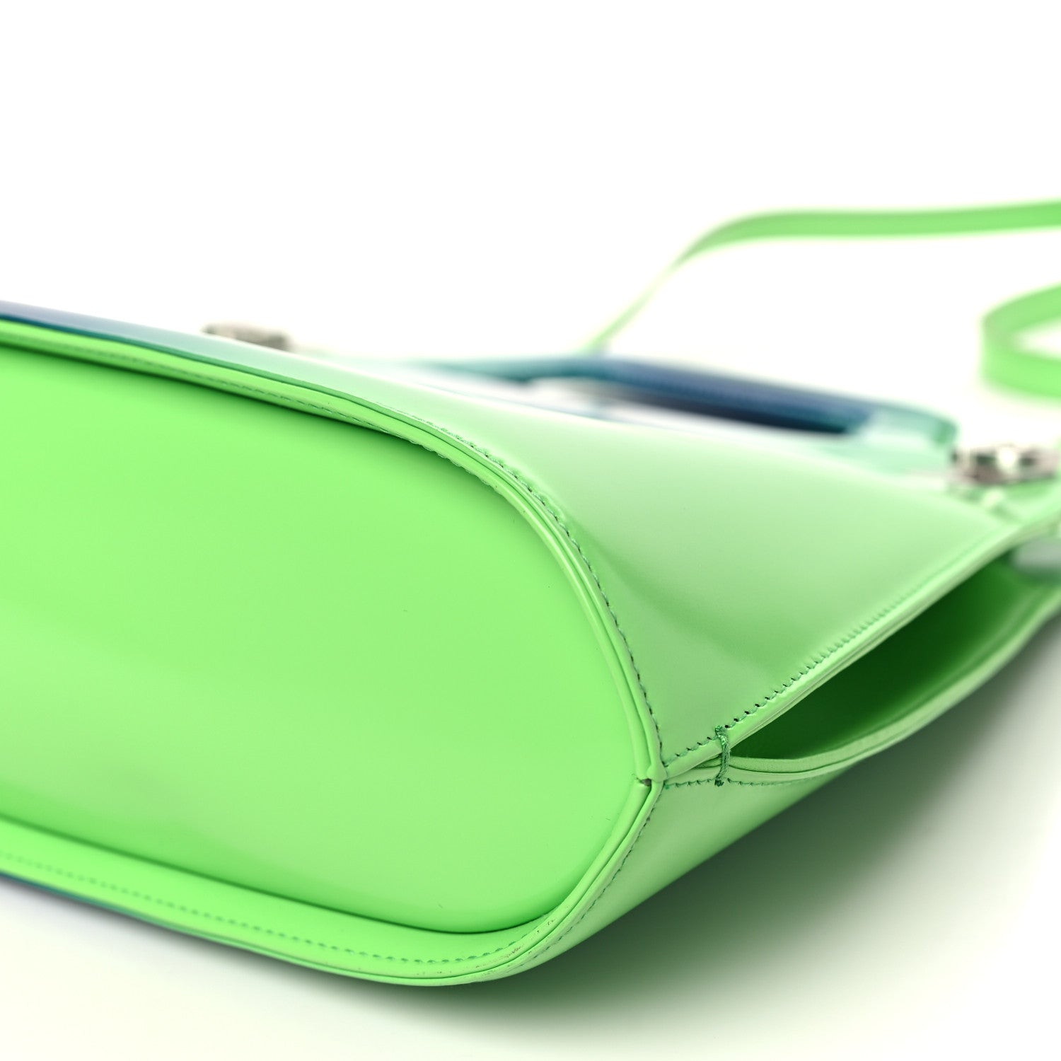 Salvatore Ferragamo Smooth Airbrushed Calfskin Medium Wanda Top Handle Green Blue 9 of 9