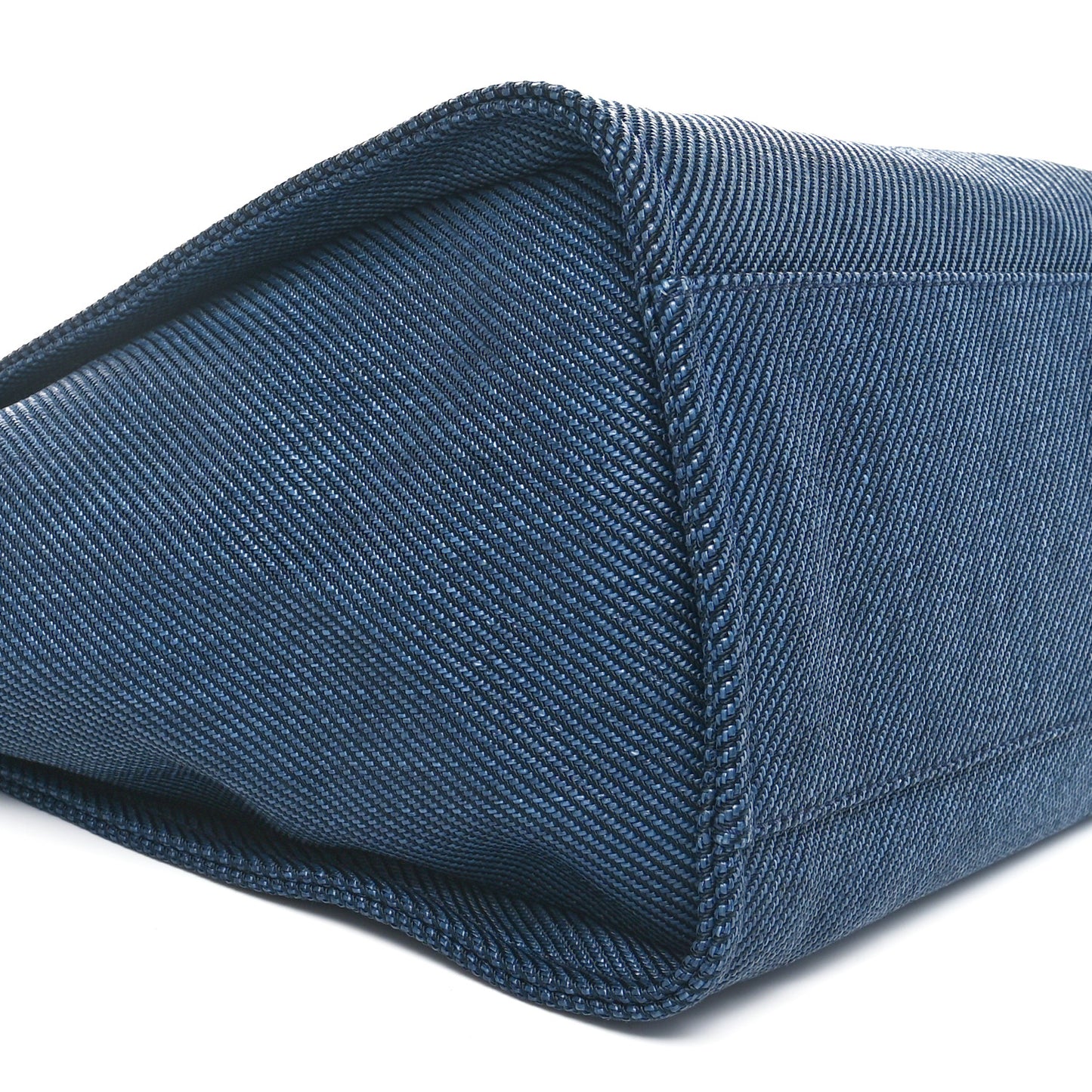 Mixed Fibers Calfskin Medium Deauville Tote Navy Blue