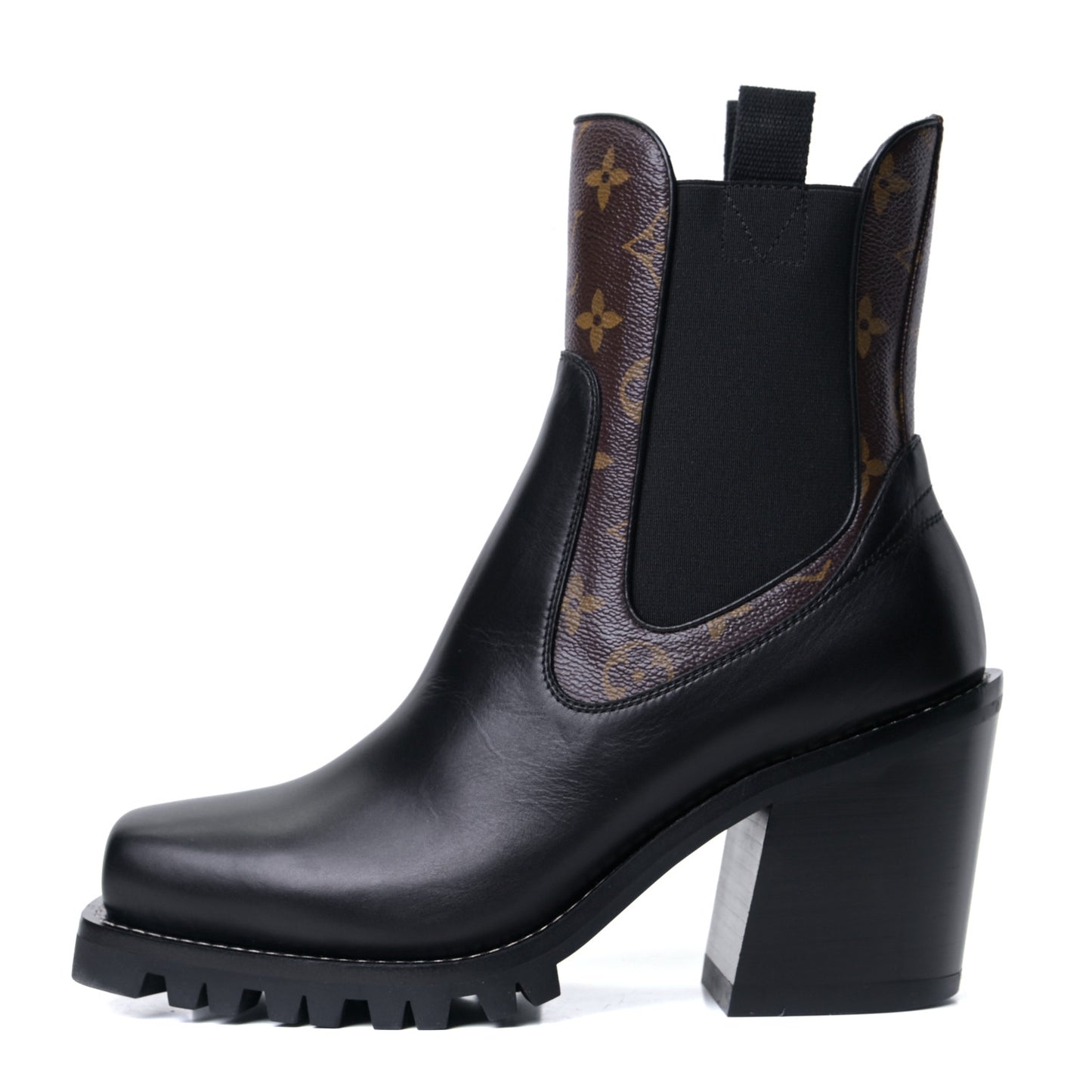 Patent Monogram Limitless Ankle Boots 40 Black