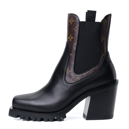 Louis Vuitton Patent Monogram Limitless Ankle Boots 40 Black 1 of 18