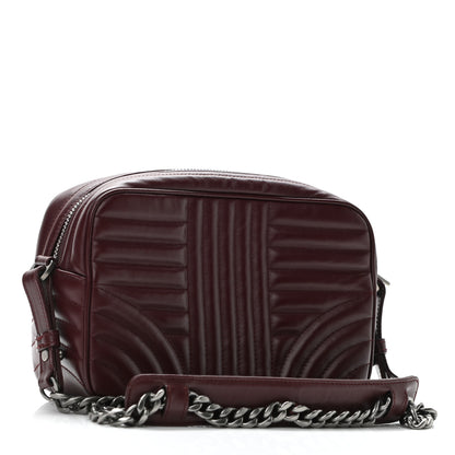 Prada Soft Calfskin Impunture Diagramme Camera Bag Granato 3 of 9