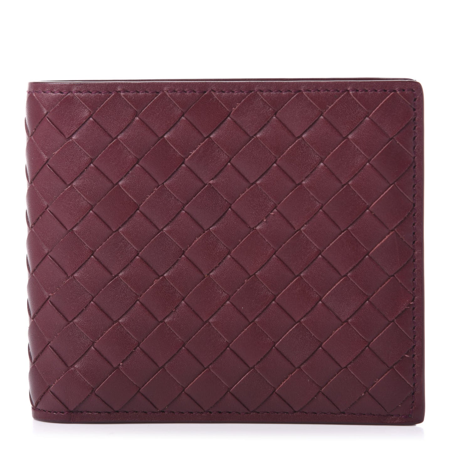 Nappa Intrecciato Bi-Fold Wallet Barolo