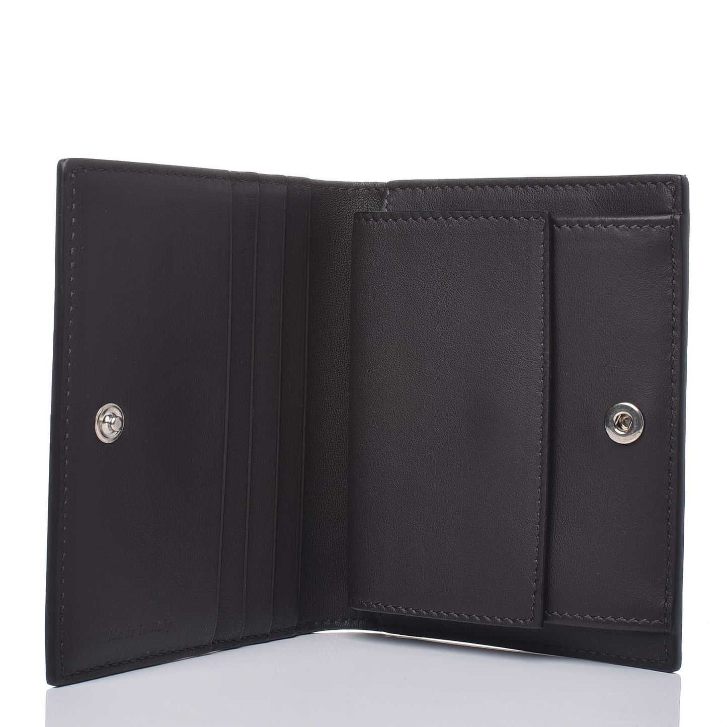 Smooth Lambskin Small Frame Multifunction Wallet Liquorice Antique Rose