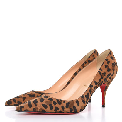 Christian Louboutin Veau Velours Leopard Clare 80 Pumps 37.5 Caramel 3 of 11