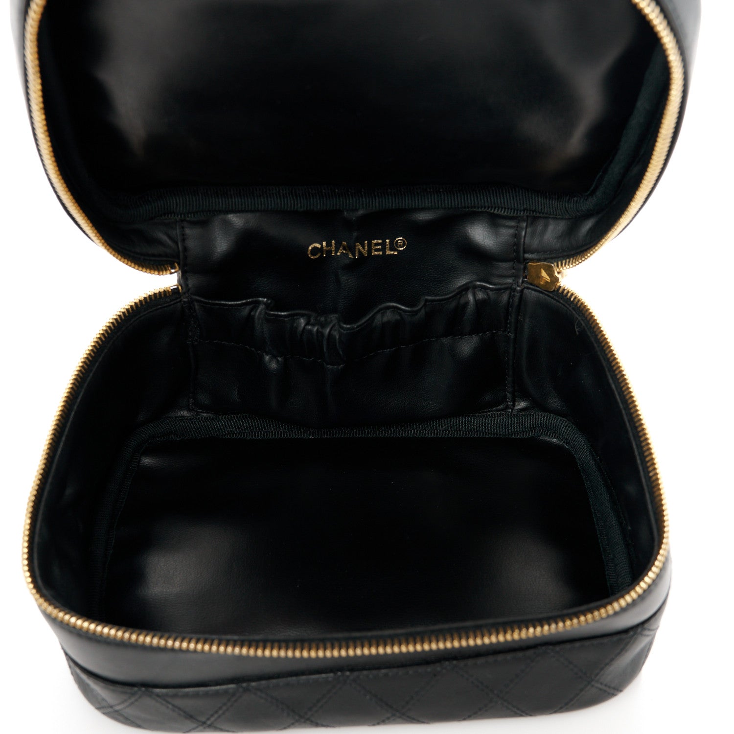 Chanel Lambskin Vanity Cosmetic Case Black 5 of 10