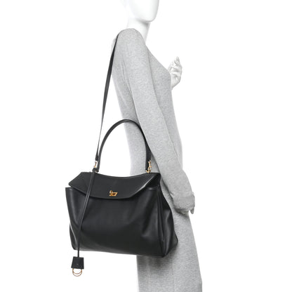 Balenciaga Smooth Calfskin Large Rodeo Top Handle Handbag Black 2 of 9