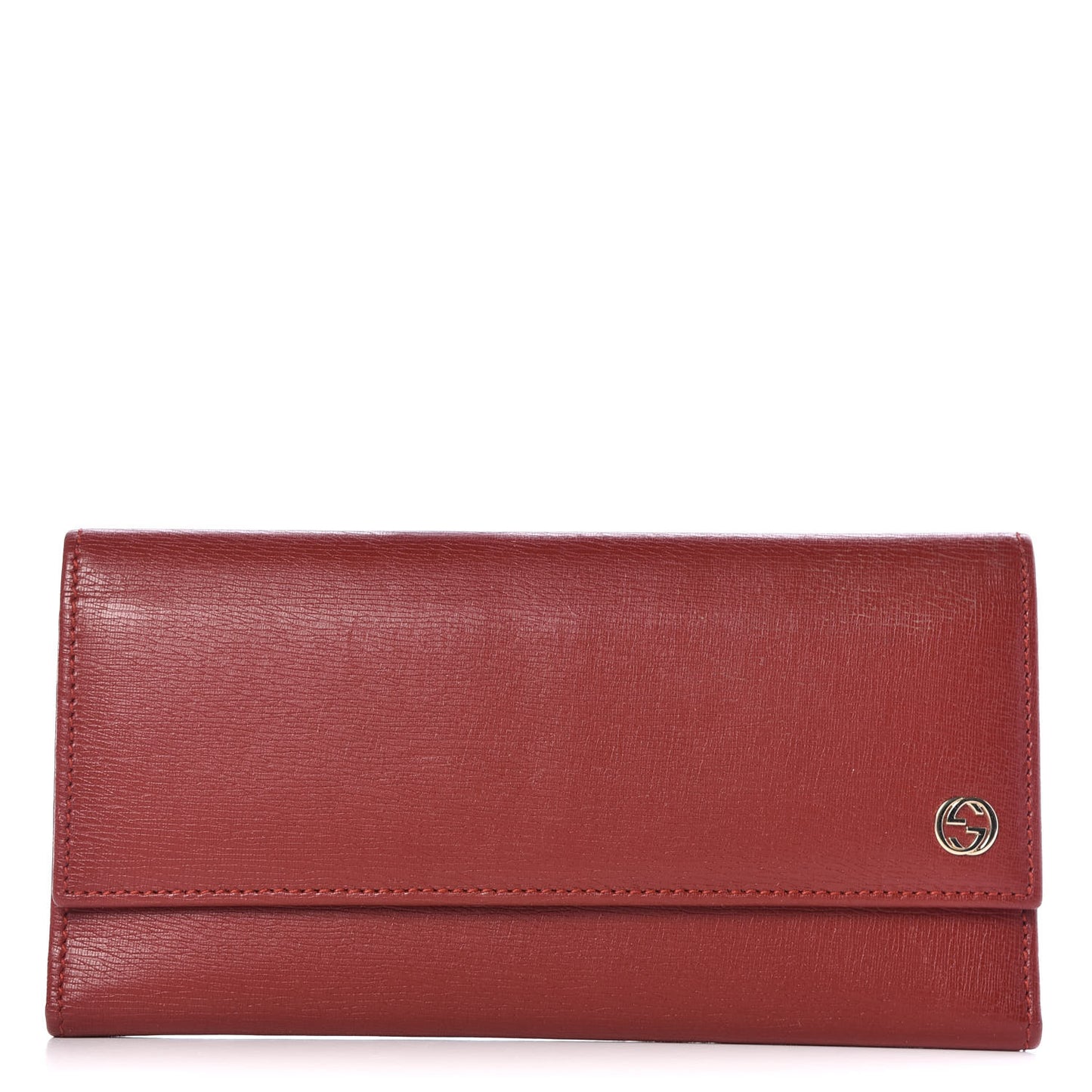 Calfskin Interlocking G French Wallet Red