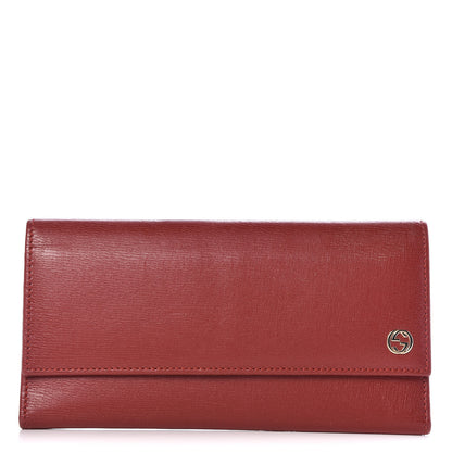 Gucci Calfskin Interlocking G French Wallet Red 1 of 12