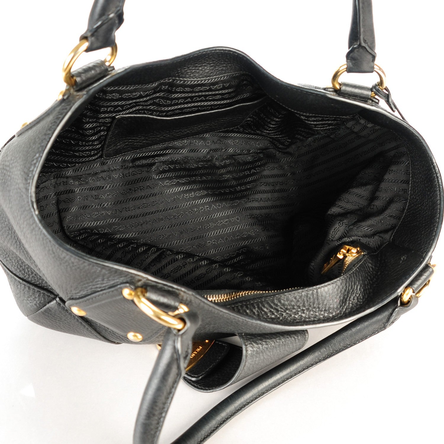 Prada Vitello Daino Shoulder Bag Nero Black 5 of 9