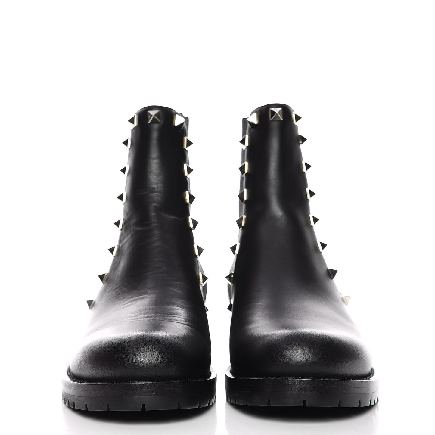 Calfskin Rockstud Beatle Chelsea 20mm Ankle Boots 37 Black