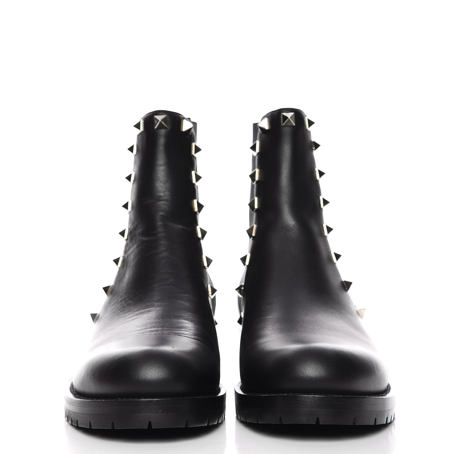 Valentino Garavani Calfskin Rockstud Beatle Chelsea 20mm Ankle Boots 37 Black 4 of 9