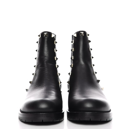 Valentino Garavani Calfskin Rockstud Beatle Chelsea 20mm Ankle Boots 37 Black 4 of 9