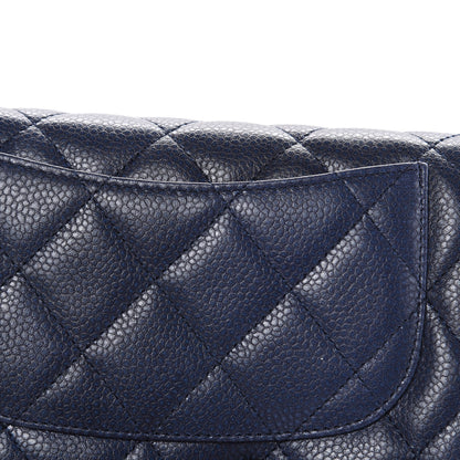 Chanel Metallic Caviar Quilted Reissue Long Flap Wallet Navy Blue 11 of 16