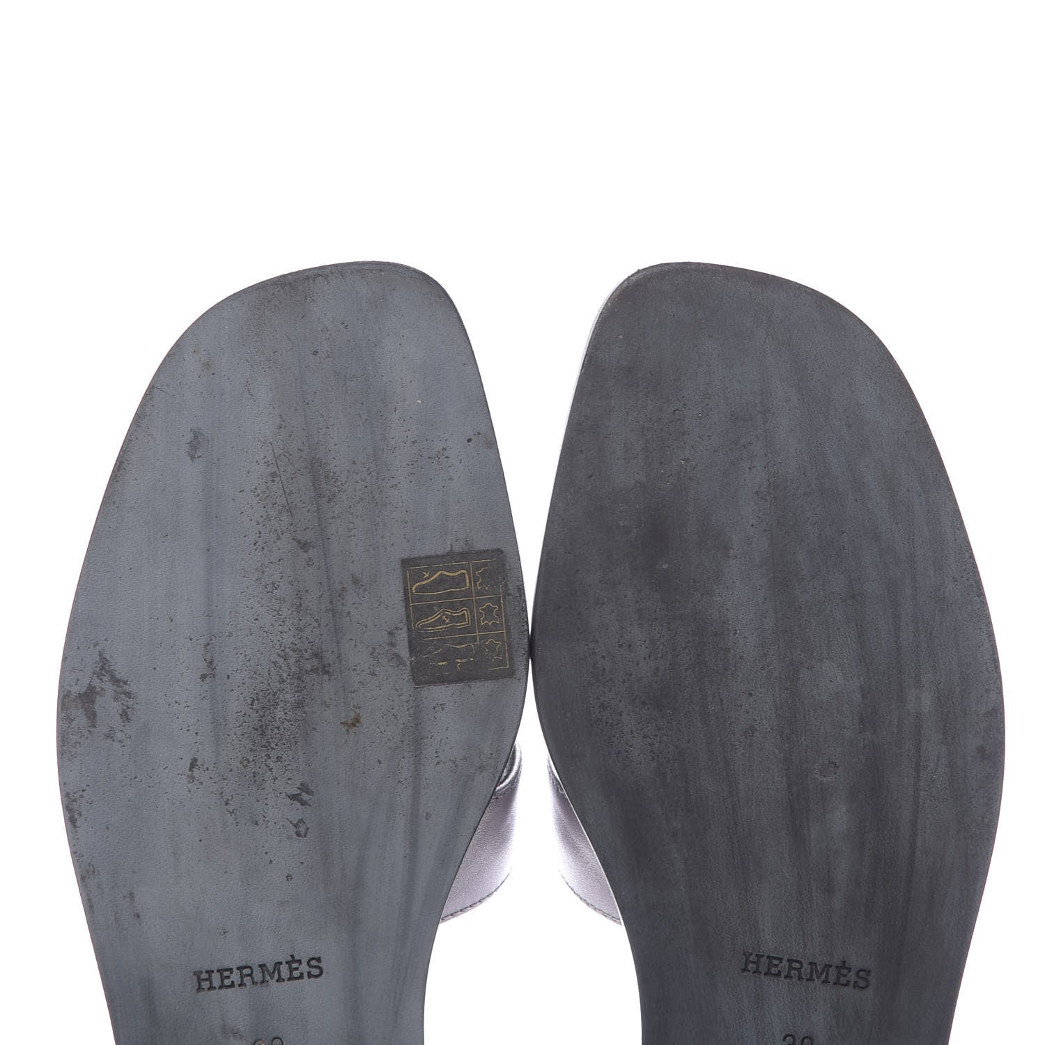 Hermes Metallic Nappa Oran Sandals 39 Argent 9 of 10