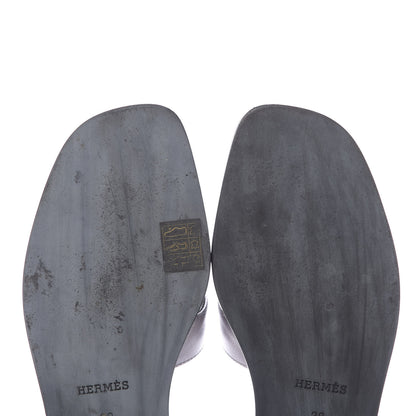 Hermes Metallic Nappa Oran Sandals 39 Argent 9 of 10