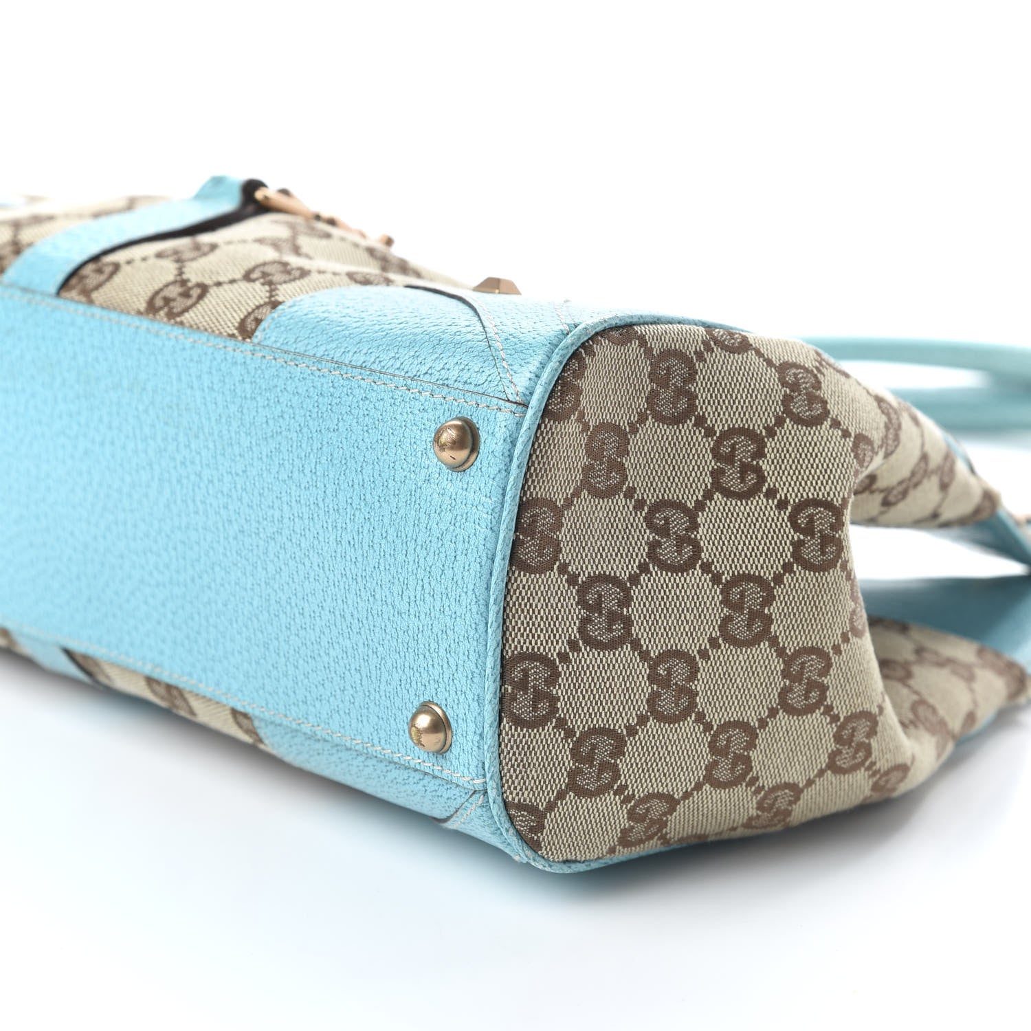 Gucci Monogram Calfskin Large Bardot Shoulder Bag Turquoise 7 of 10