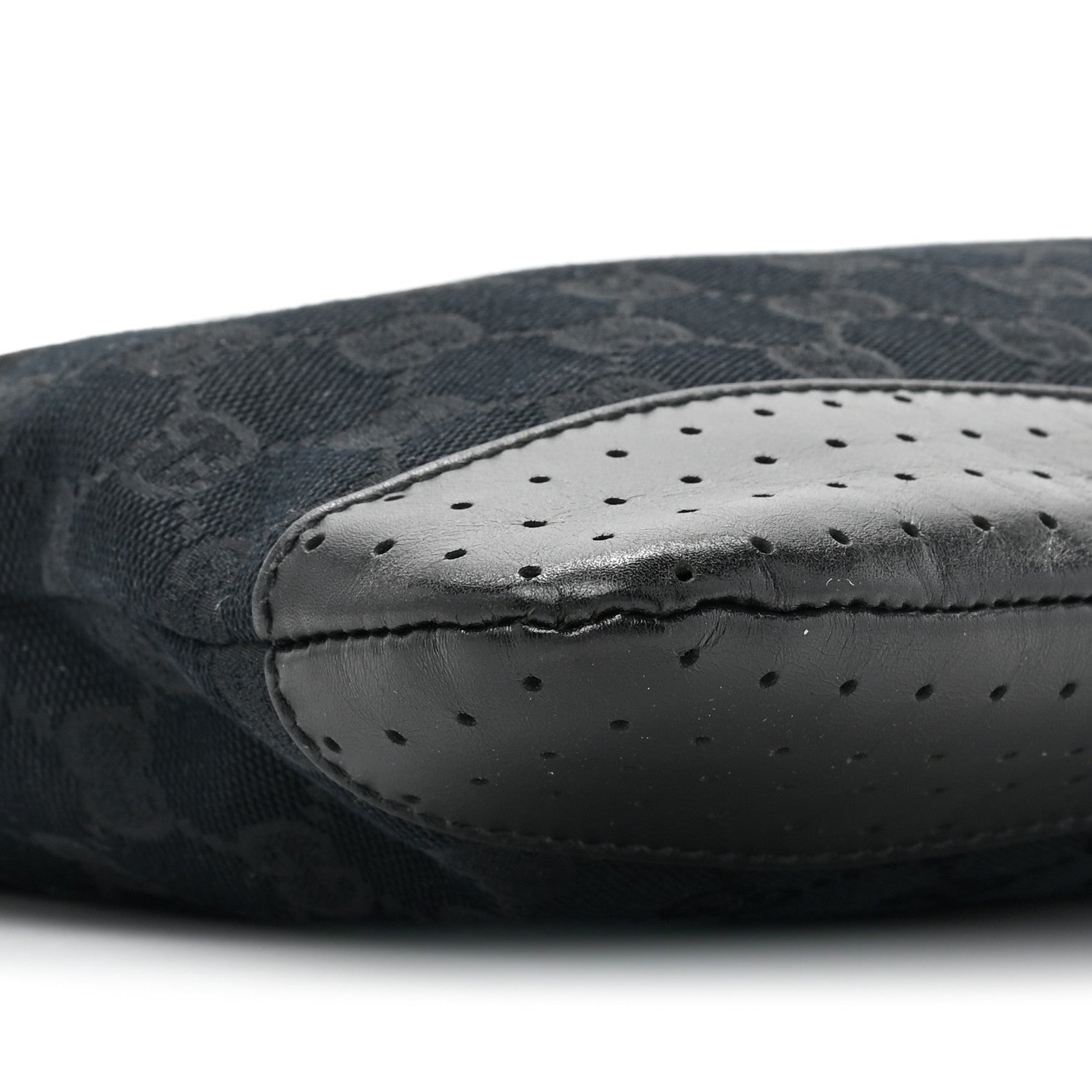 Gucci Monogram Calfskin Perforated Medium Flat Messenger Bag Black 9 of 9